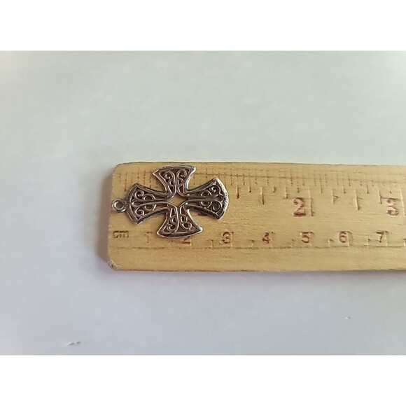 925 Sterling Silver Filigree Cross Pendant Vintage, READ - Picture 8 of 10